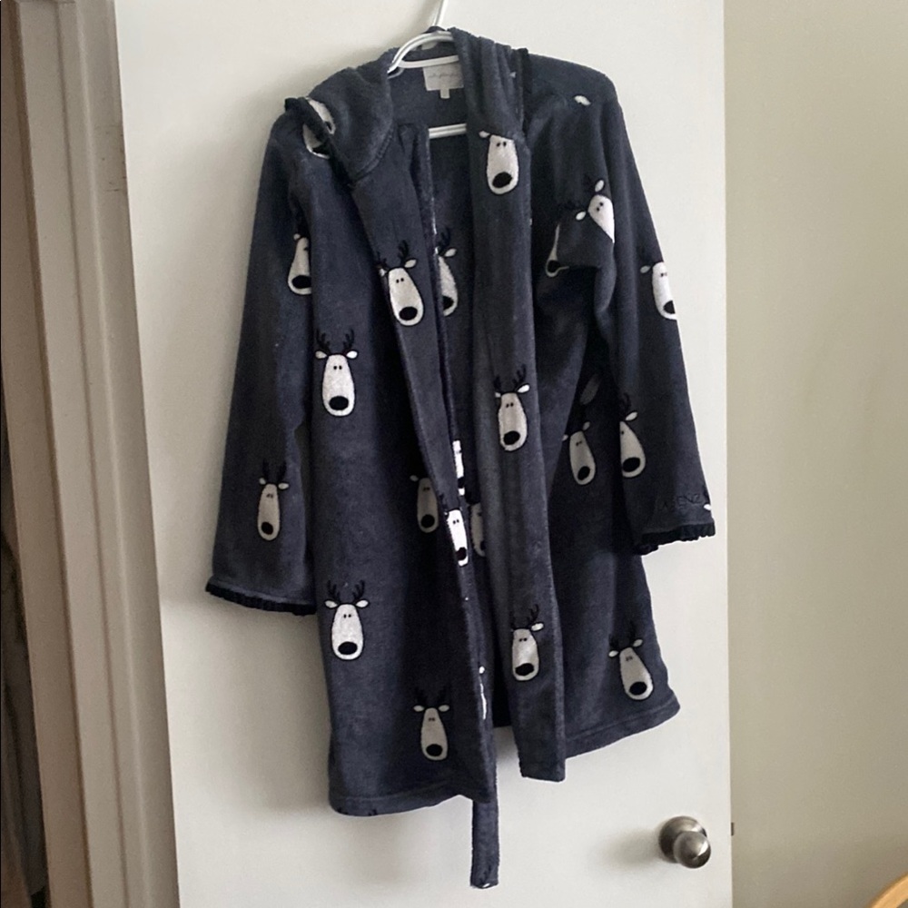 LaSenza Reindeer Short Fleece Robe with Belt - Size Small/Medium